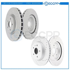 Front & Rear Brake Rotors Ceramic Pads Drilled Slotted For 2012-2013 Buick Regal