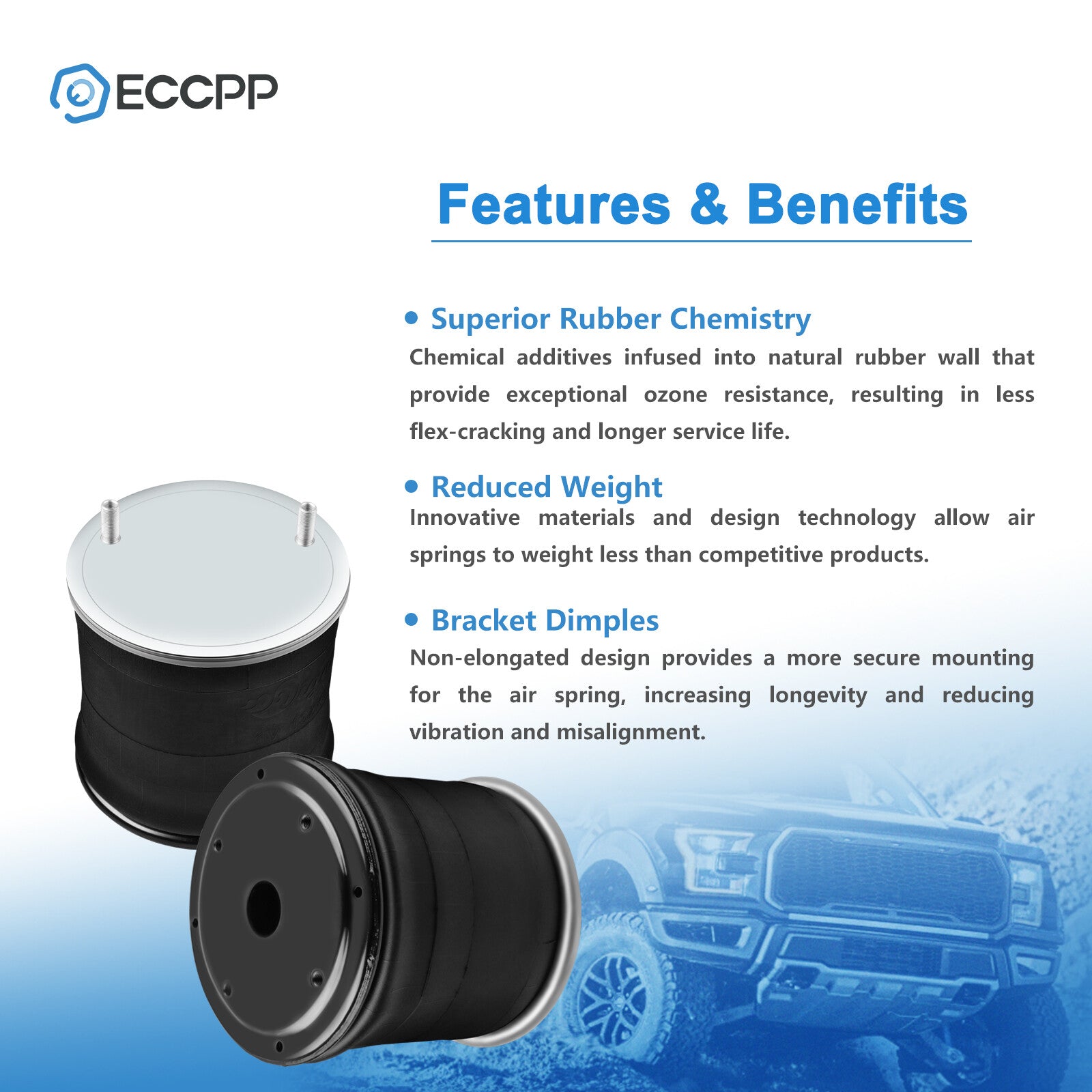 Pair Air Suspension Air Bags W01-358-8050 For Hendrickson Goodyear 1R14-039 6B93BC-57