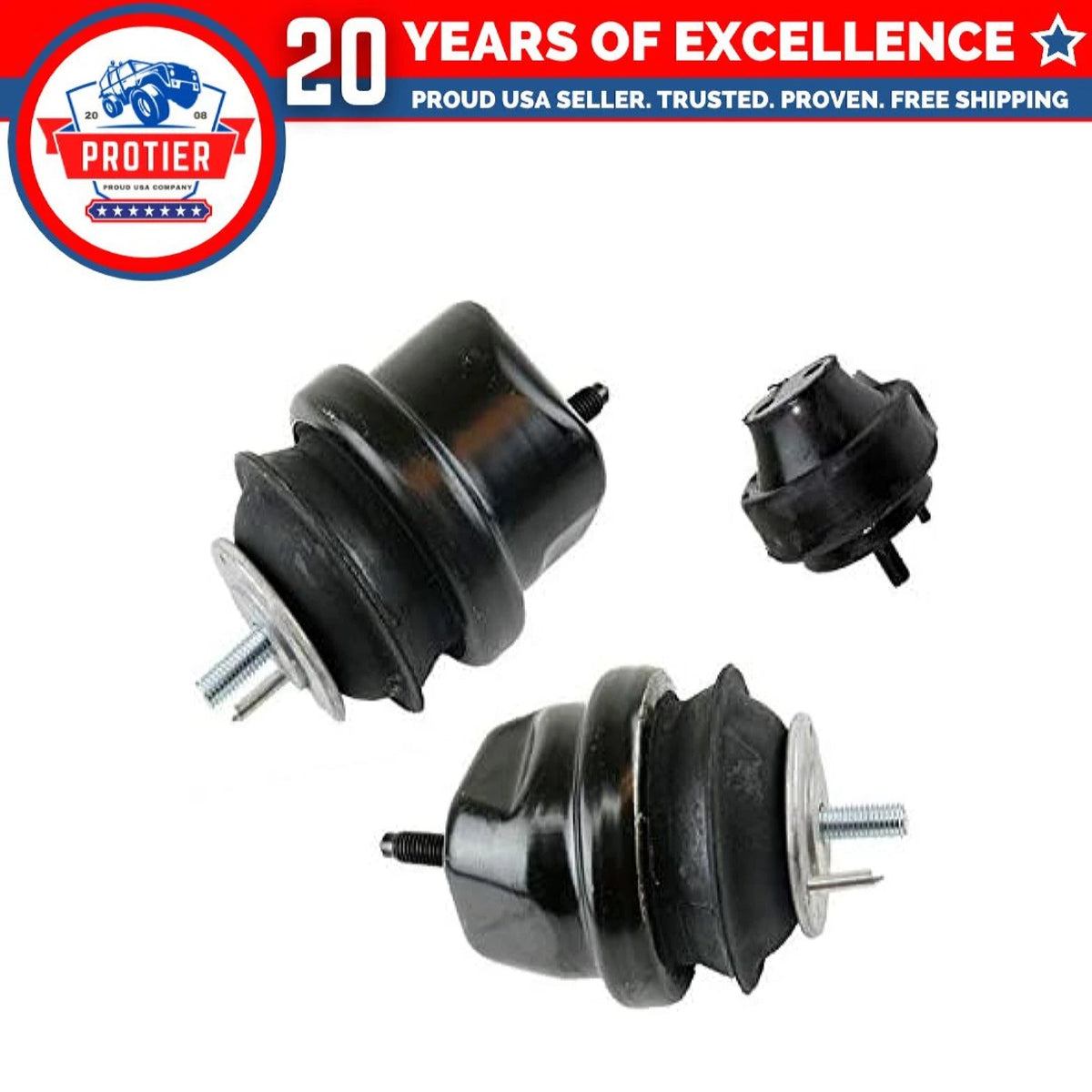 Fits 1988 Ford Taurus 3.8L Motor&Trans Mount 3pcs w/o Police Pkg 6B93BC-57