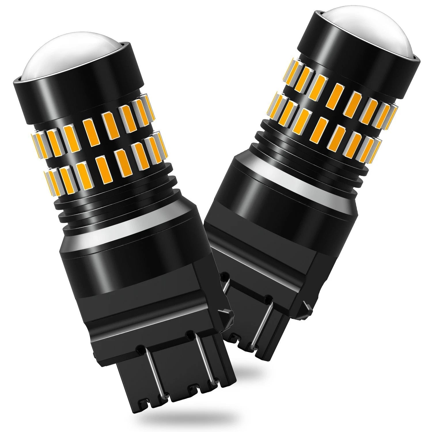2X AUXITO 3157 3156 AMBER LED TURN SIGNAL LIGHT BULB ERROR FREE ANTI HYPER FLASH AUXITO