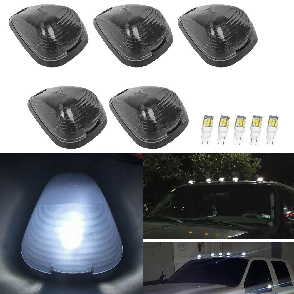 5X Smoked LED Cab Rooftop Marker Light Kit For 99-2016 Ford F250 F350 F450 F550 6B93BC-57