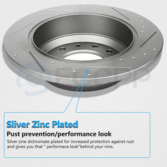 Rear Discs Brake Rotors and Ceramic Pads For MINI Cooper 2007 - 2008 Slotted