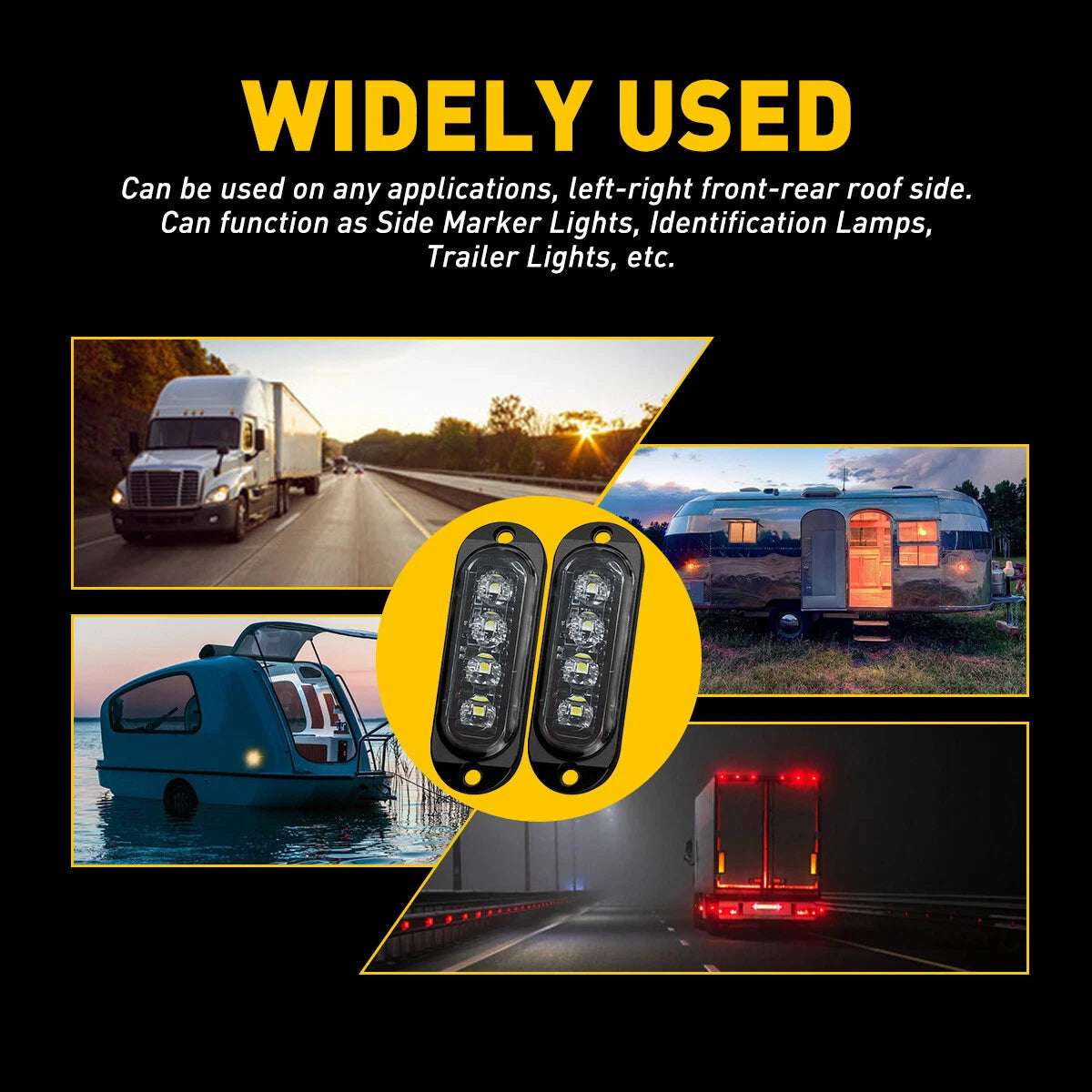 LED Clearance Lights Side Marker Lamps White Amber Red Trailer Truck RV EOA 6B93BC-57