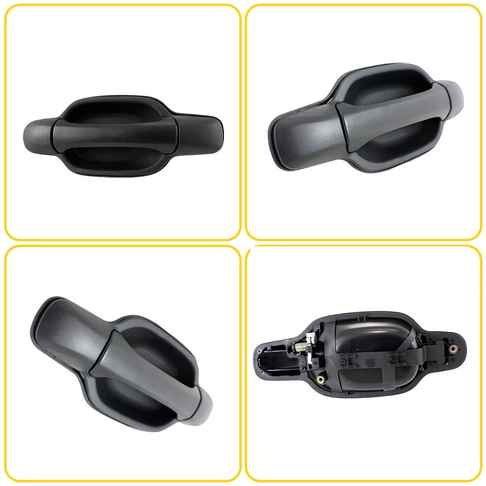 For 04-12 Chevy COLORADO GMC CANYON Outside Handle Door Pair L R Rear BLACK EOA 6B93BC-57