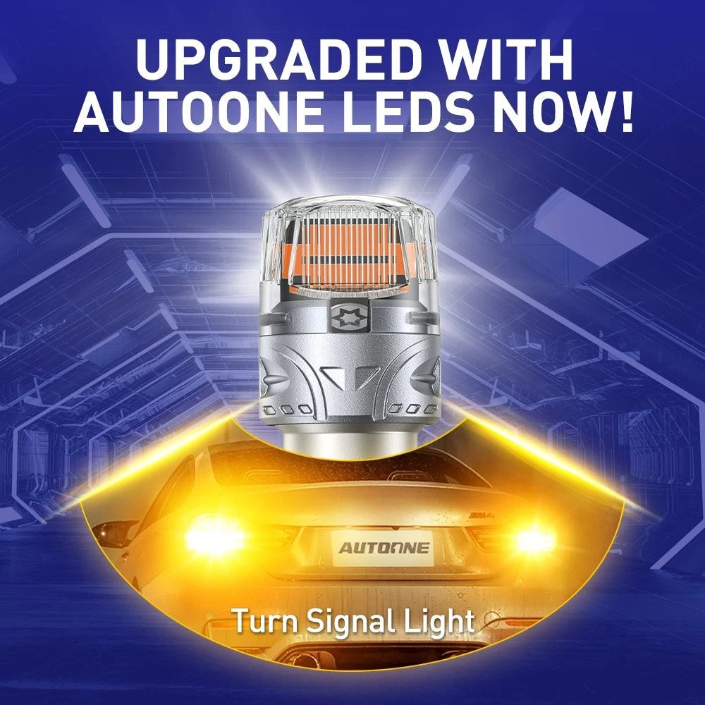 2X AUTOONE 1156 Amber LED Turn Signal Light Bulb Error Free Anti Hyper Flash EOA AUTOONE