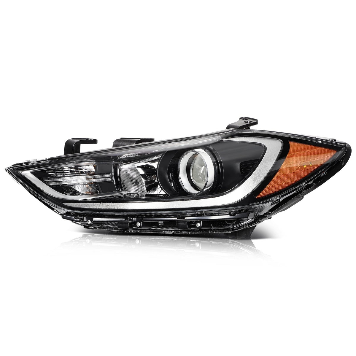 ECCPP Headlight Assembly For Hyundai Elantra 2017-2018 Driver Left Side Black 6B93BC-57