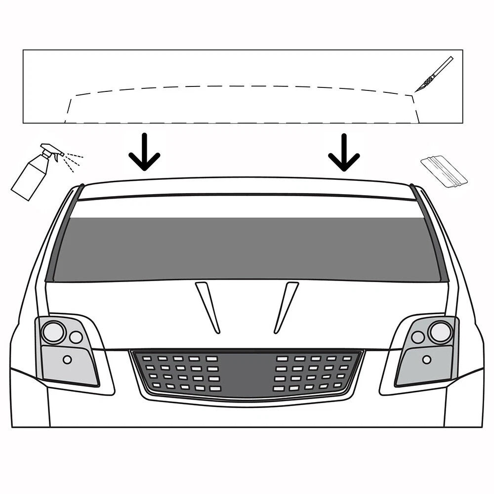 60x10'' Car Window Tint Windshield Sun Visor Vinyl PVC Decal Strip Sticker Black 6B93BC-57