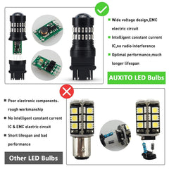 2 PC 3156 AUXITO 3157 4057 Break LED Tail Stop Light Singal Bulb RED Light EOA AUXITO