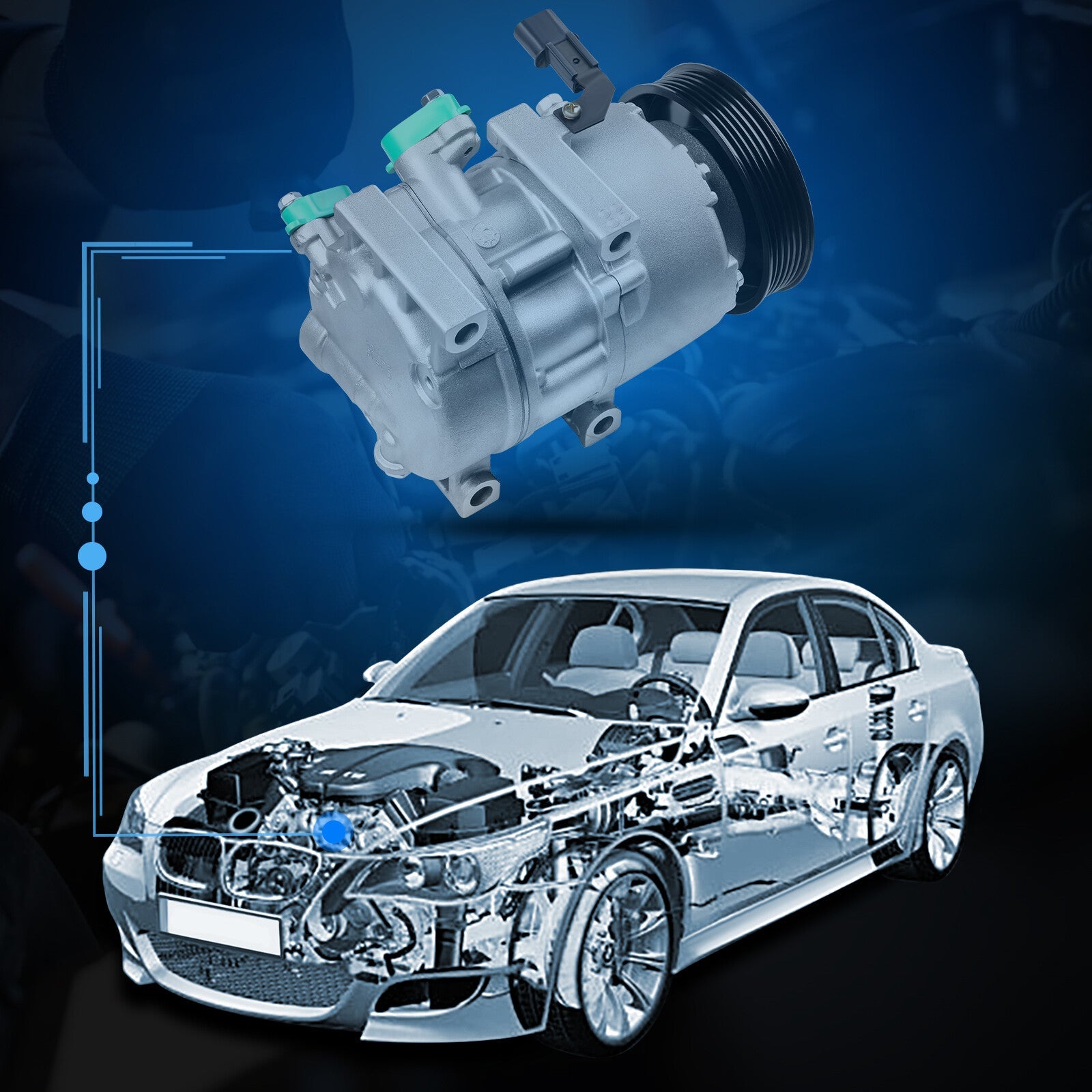 A/C AC Compressor For Kia Optima 2013-2016 For Hyundai Sonata 2012-2014 2.0 2.4 6B93BC-57