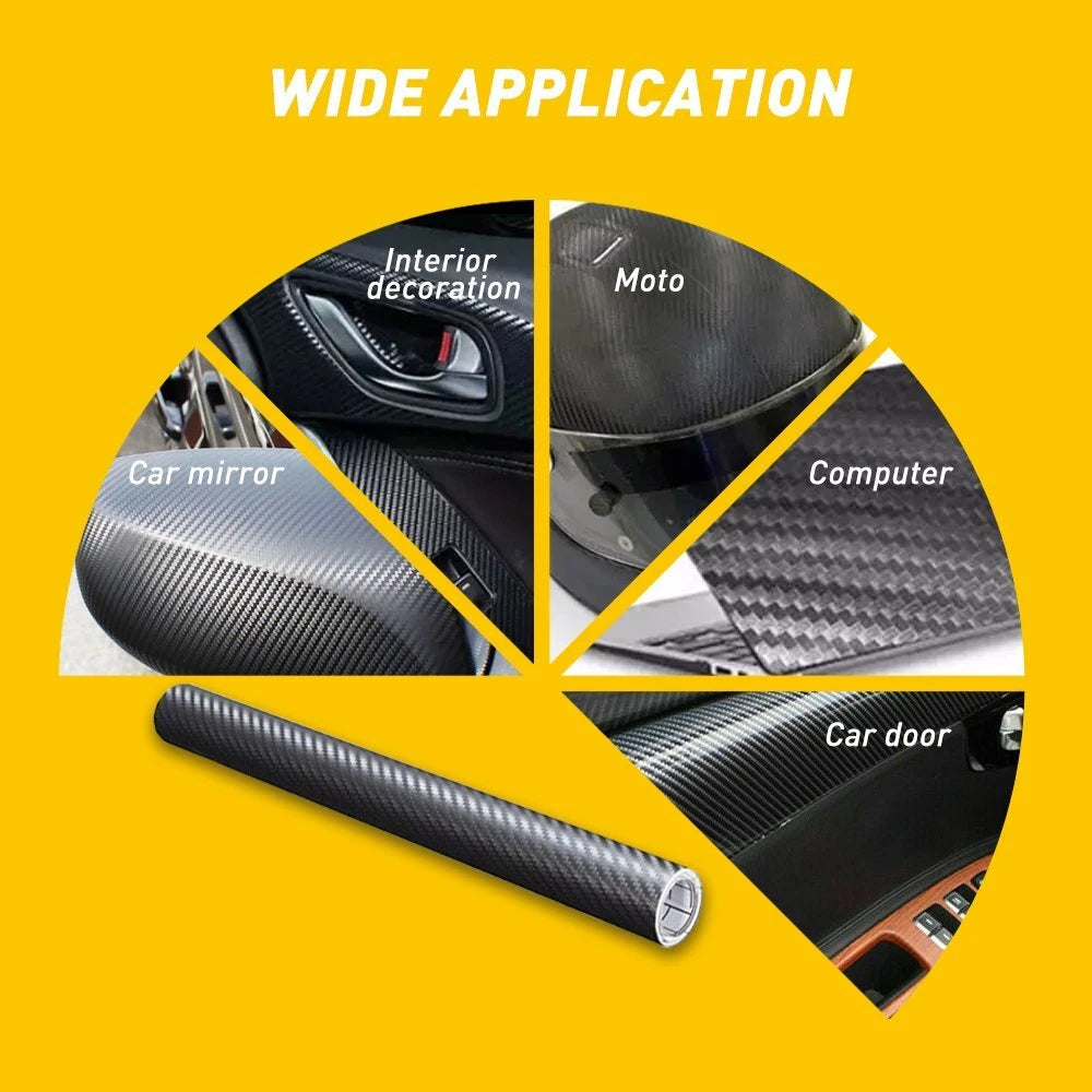 5D Premium HIGH GLOSS Carbon Fiber Vinyl Wrap Film Bubble Free Air Release USEA 6B93BC-57
