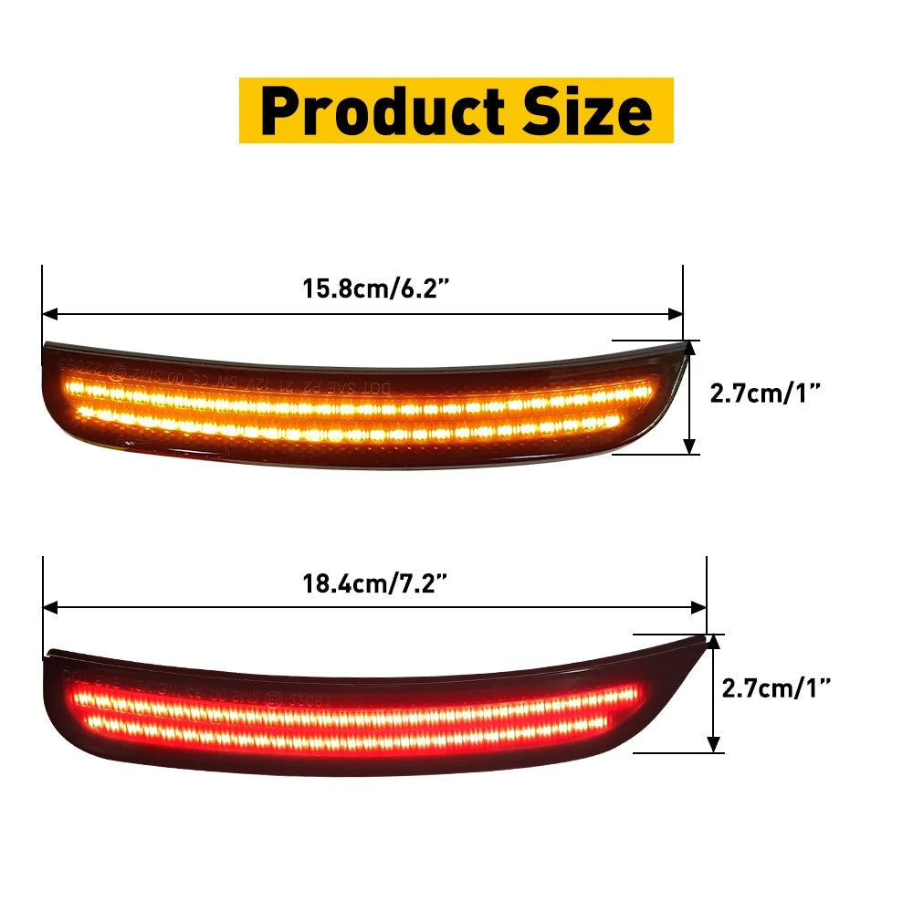 4PCS Front Rear Lamp For 2015-2021 Chrysler 300 Smoked LED Side Marker Light EOA 6B93BC-57