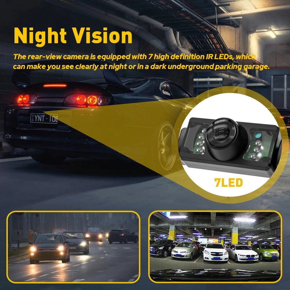 170° Rear Car View Camera HD Reverse Backup Parking 7LED Night Vision Waterproof 6B93BC-57