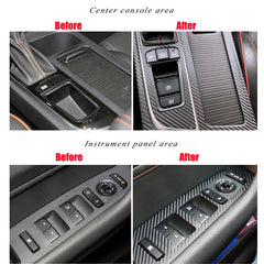 Interior Center Console Carbon Fiber Molding Sticker Fit For Hyundai Sonata 9th