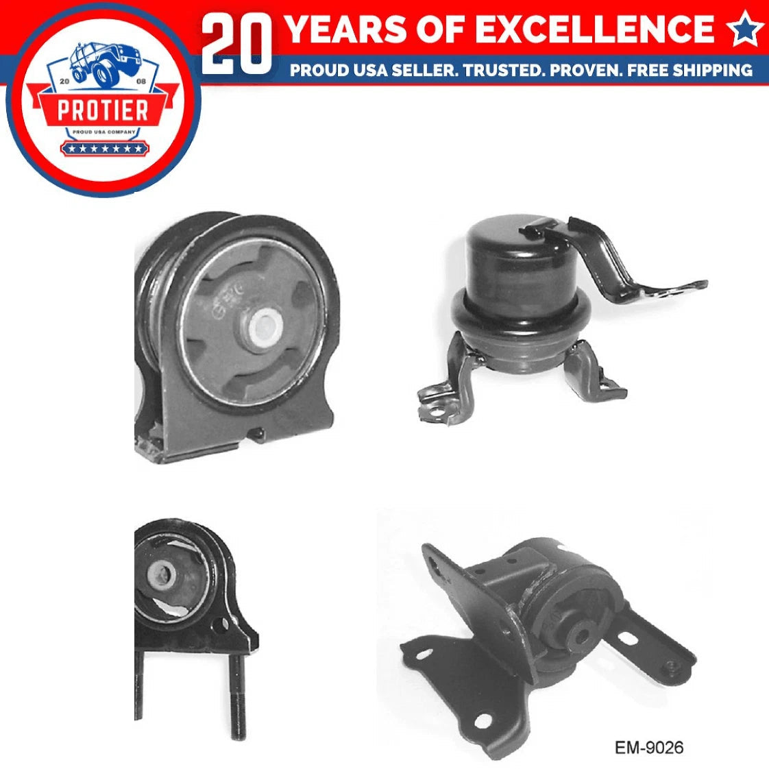 Engine Motor & Trans Mount 4PCS Fit 98-00 Toyota RAV4 2.0L for Manual Trans 6B93BC-57