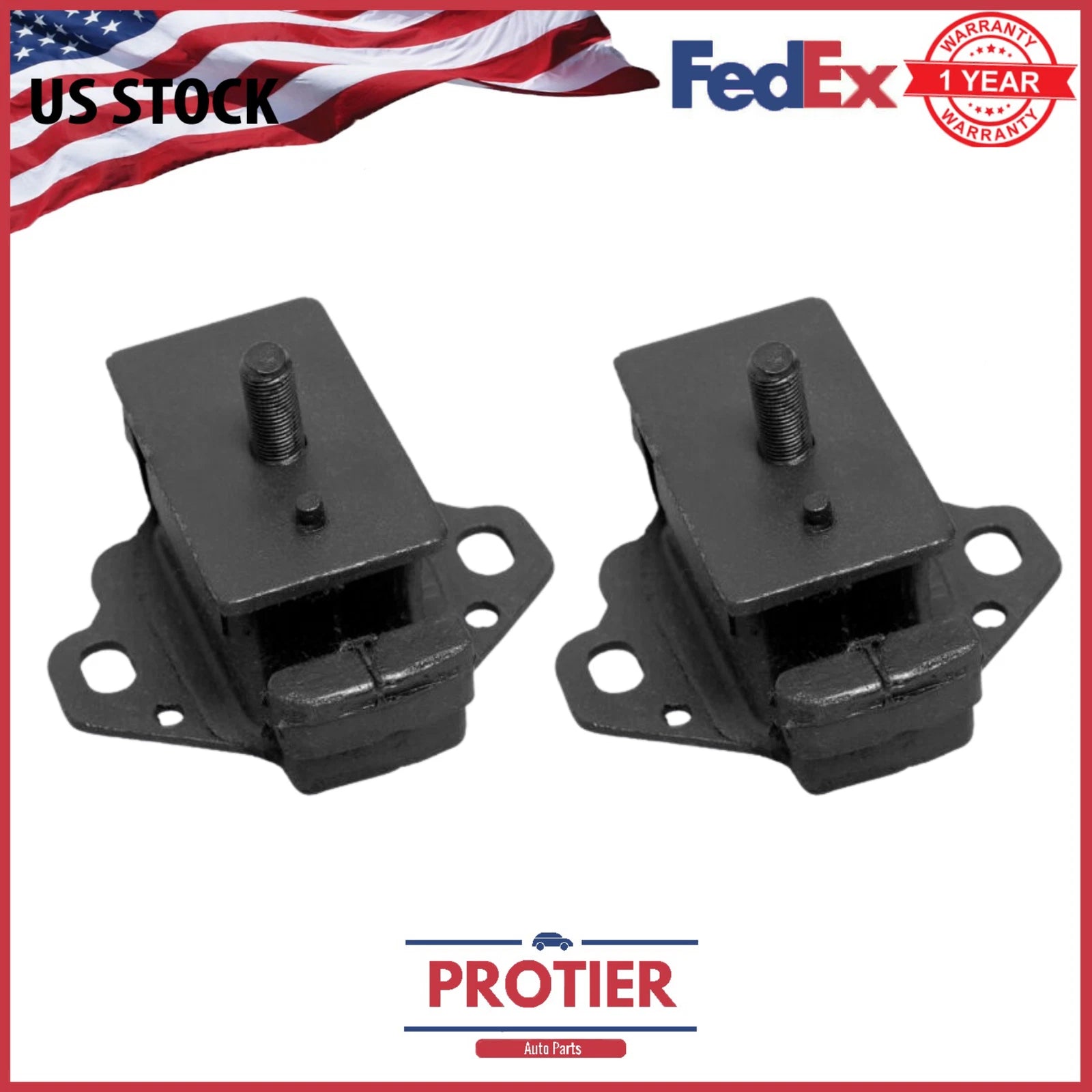 Front Left & Right Engine Motor Mount Set 2PCS for 1984-1995 Toyota Pickup 2.4L 6B93BC-57