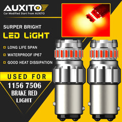2x AUXITO 1157 LED Flash Red Bright Brake Tail Stop Light Parking Bulbs 2F EOA AUXITO