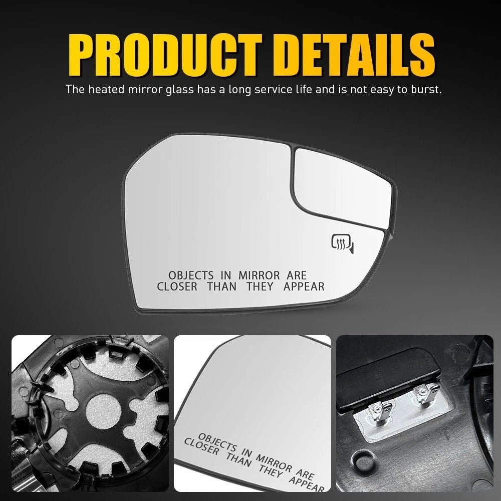 Passenger Right Side Heated Mirror Glass for 2017-2019 Ford Escape Replacement A 6B93BC-57