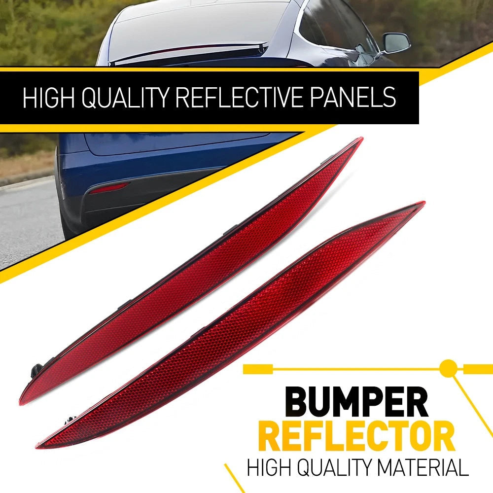Pair For 2016-2023 Tesla X Model Rear Bumper Reflector Red Light 103 4342 00 C 6B93BC-57