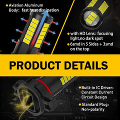 2x AUXITO PSX24W LED Fog Light Super Bright 2504 6500K Halogen Replacement Lamps AUXITO