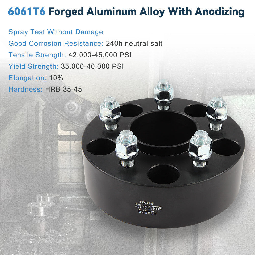 4 Pcs 2" 5x5 to 5x4.5 Wheel Adapters 1/2"x20 For Jeep 5x127 Convert to 5x114.3 6B93BC-57