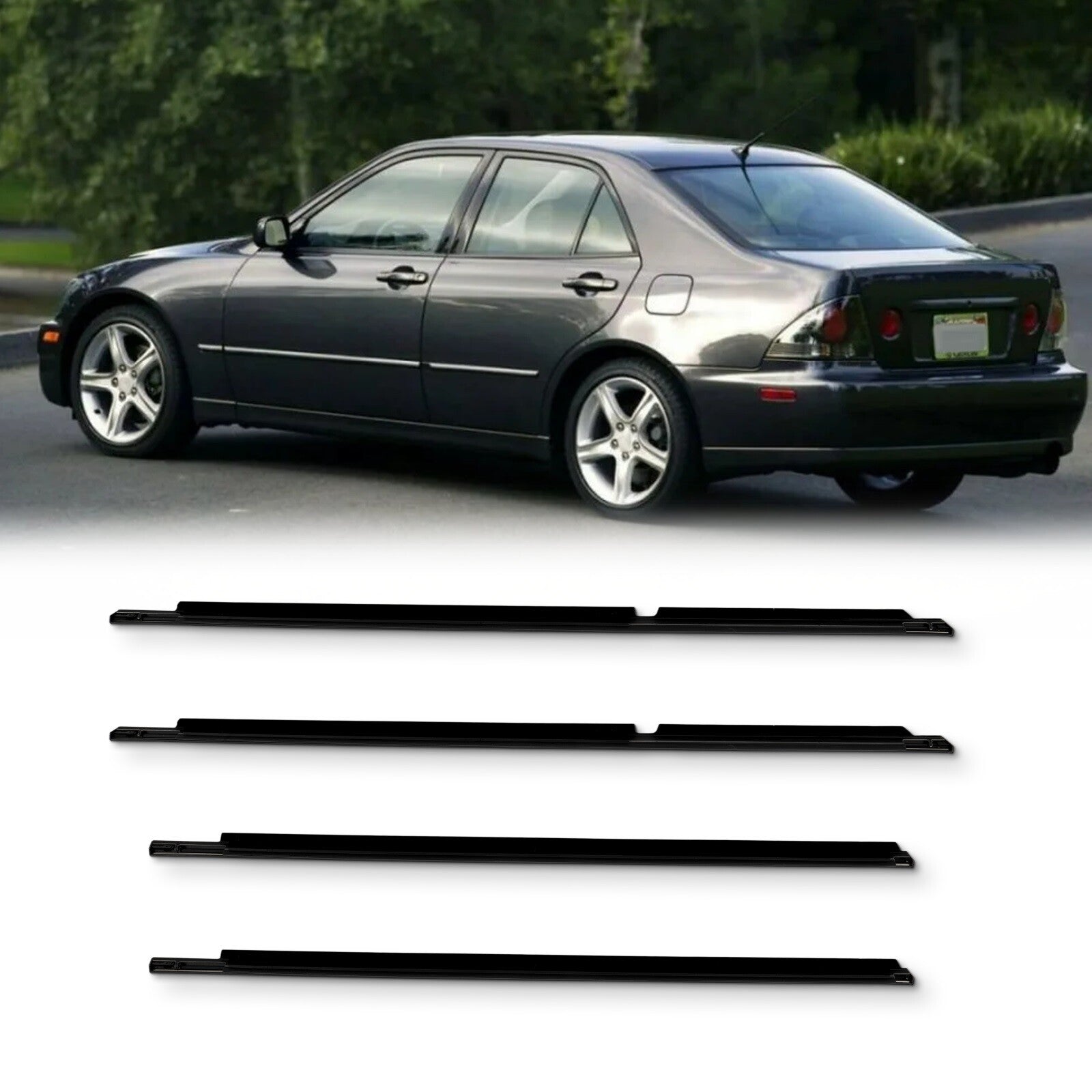 For 2001-2005 Lexus IS300 Front & Rear Door Window Seal Belt Molding 6B93BC-57