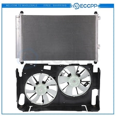 Electric AC Condenser Cooling Fan Kit For 2006 2007 2008 2009-2012 Toyota RAV4 6B93BC-57