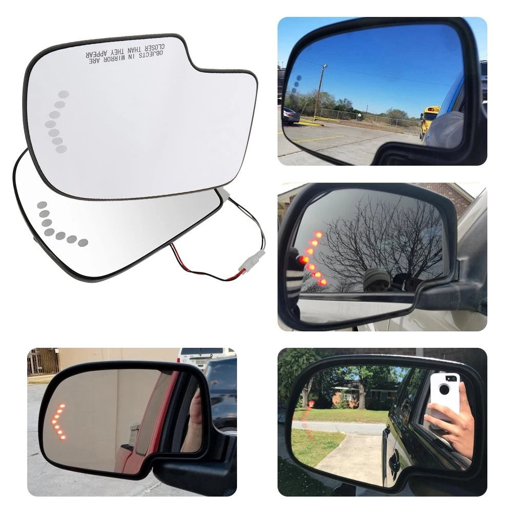 Fit For 03-2007 Chevy GMC Cadillac Mirror Glass Heated Turn Signal Left & Right 6B93BC-57