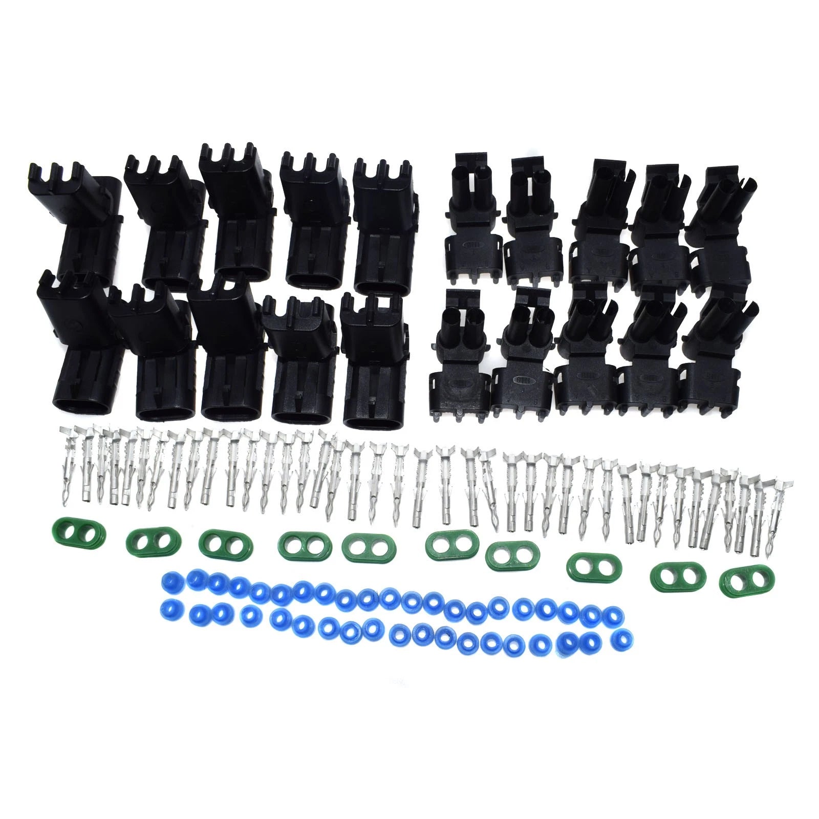10 Set of 12 14 16 18 Gauge 2 Pin Position Terminal Weather Pack Connector Kit 6B93BC-57