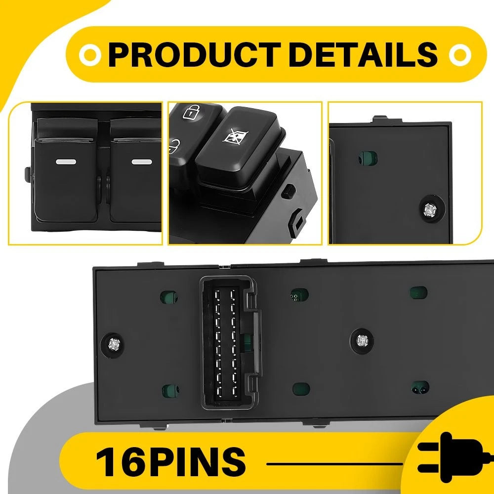 Left Master Power Window Control Switch For 2011-16 Kia Sportage 935703W000WK EA 6B93BC-57