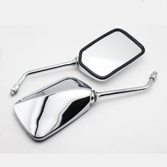 Motorcycle Rectangle Rear view Mirrors Chrome 10mm For Honda VTX1300 VTX1800