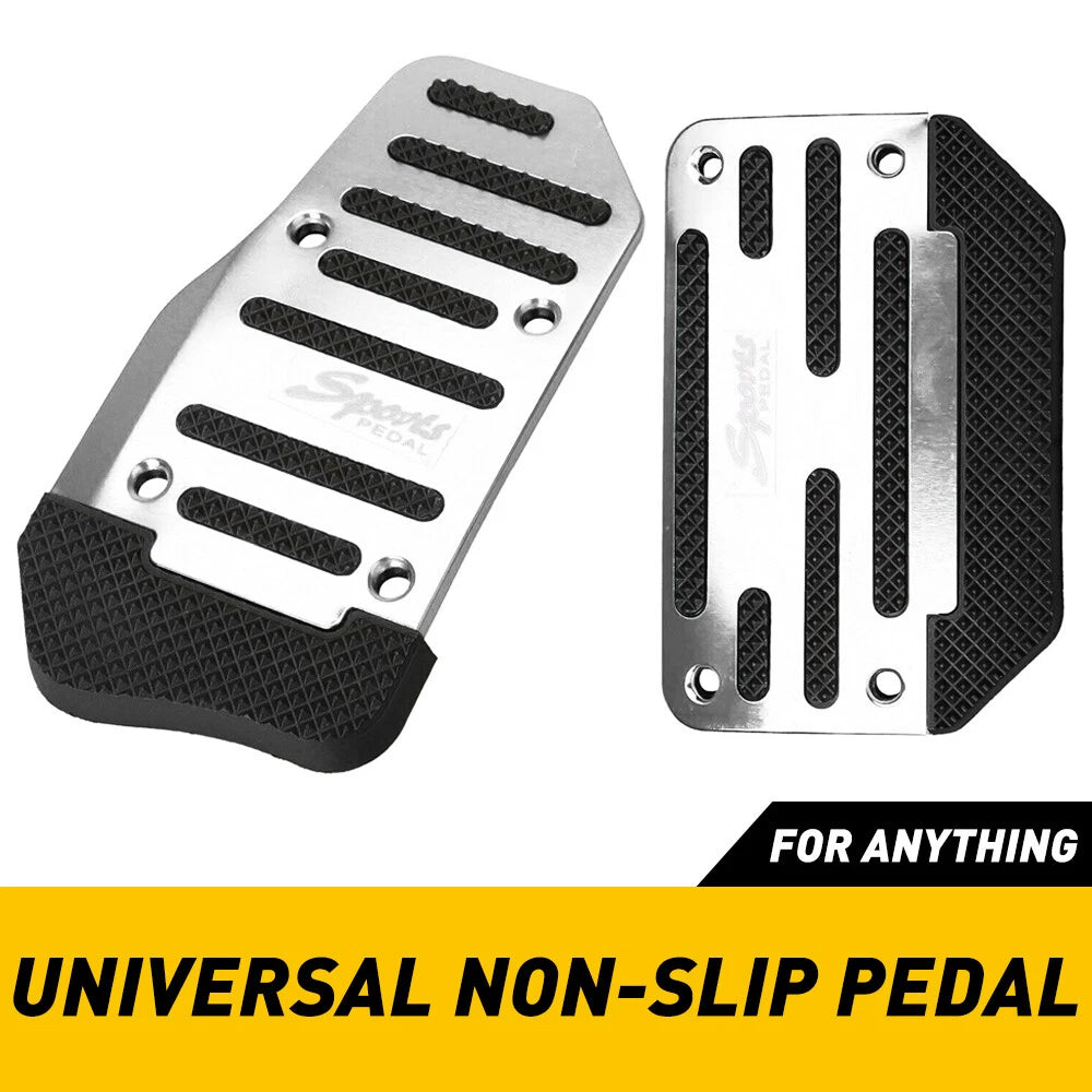 2X Non-Slip Automatic Gas Brake Foot Pedal Pad Cover Car Accessories Silver EOA 6B93BC-57