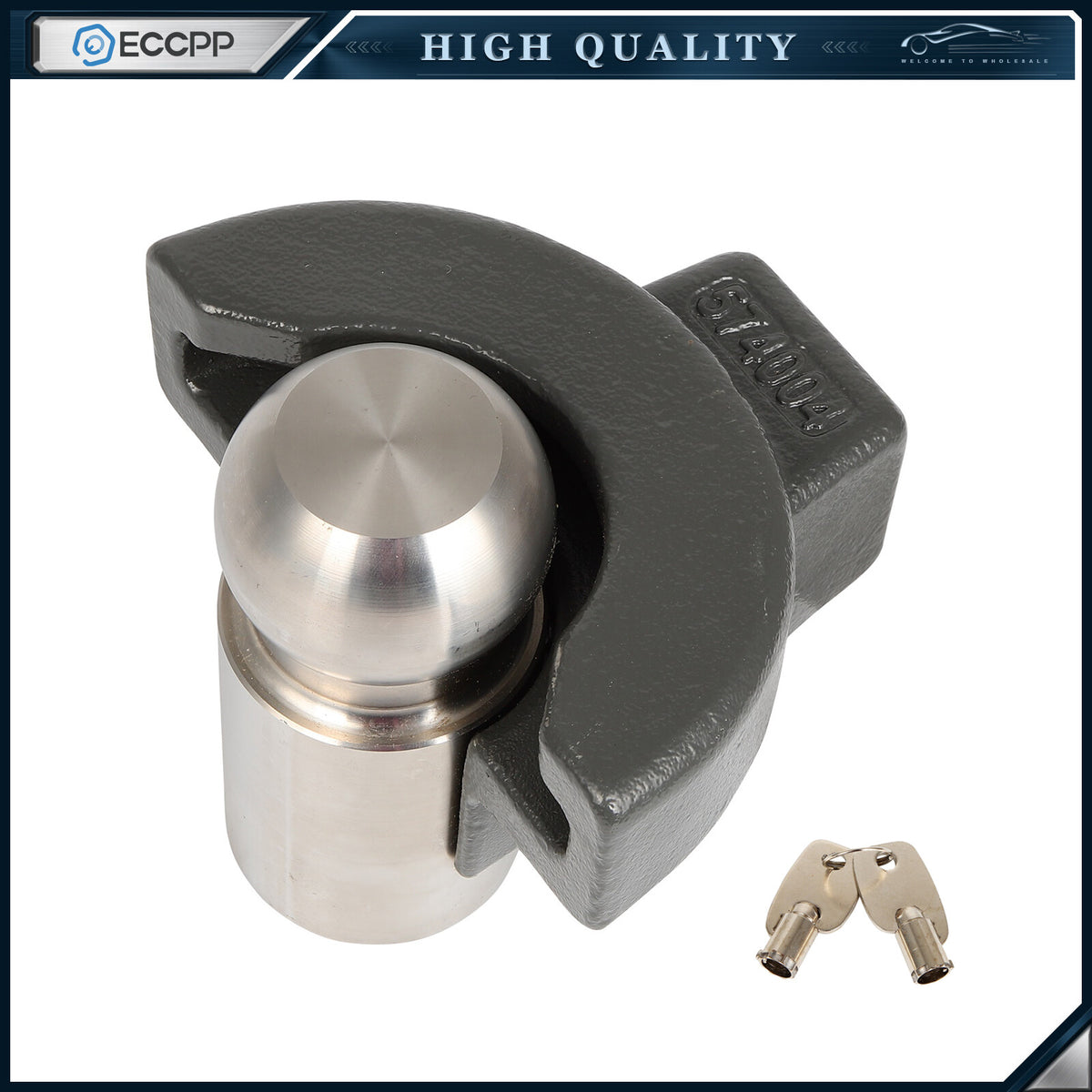 ECCPP RV Trailer Hitch Lock with Keys Fit 2-5/16" Ball Coupler with Straight Lip