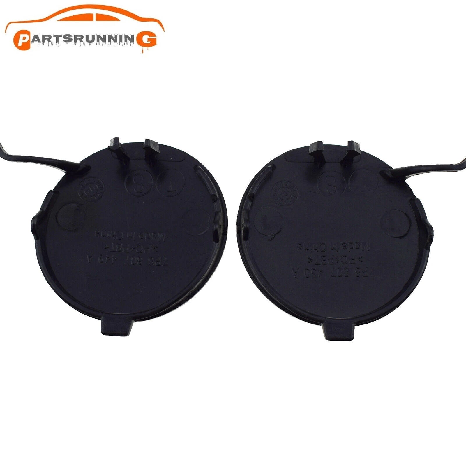 Pair Rear Bumper Towing Tow Hook Cover Cap For VW Touareg 2011 2012 2013 2014 6B93BC-57