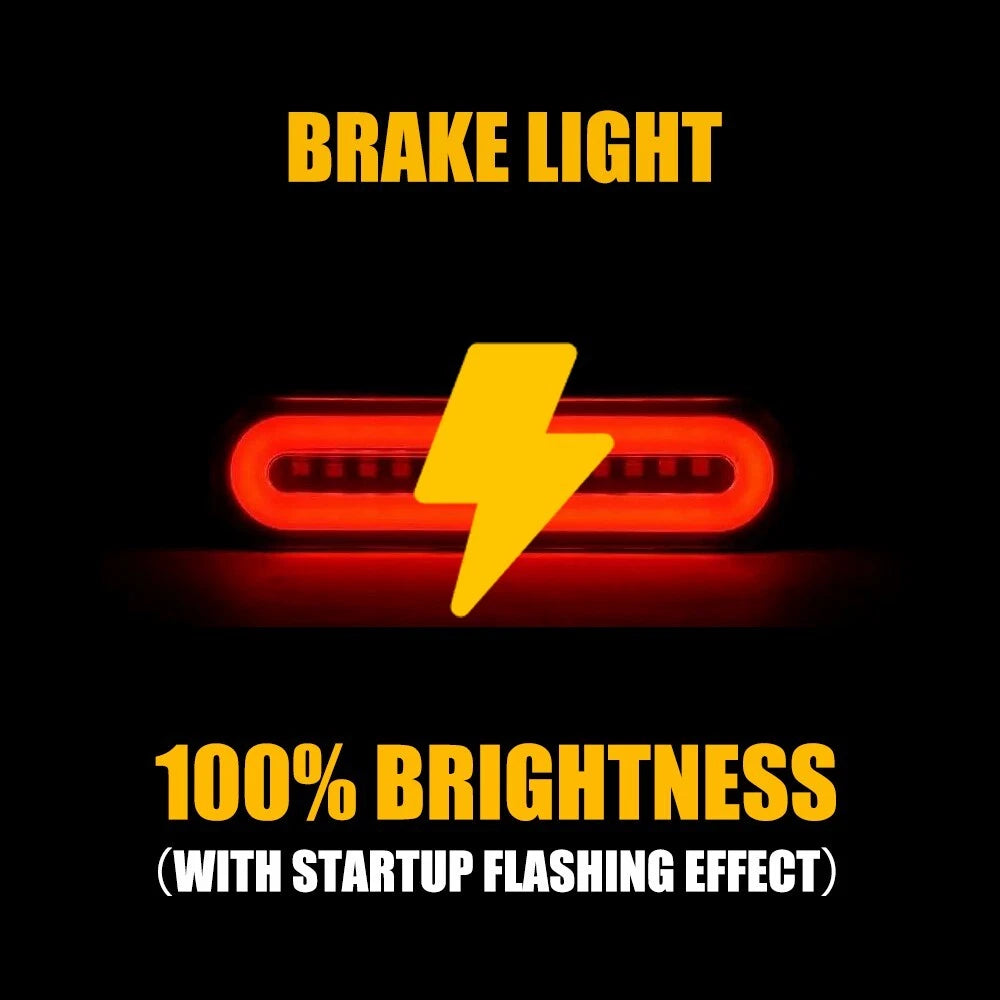 2x Red/Amber 9" 5" Oval LED Truck Trailer Stop Turn Tail Brake Light Flowing DRL 6B93BC-57