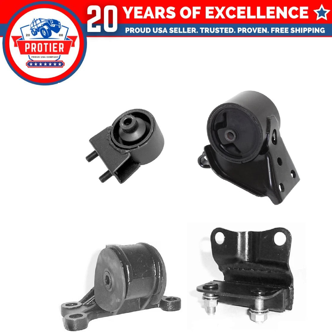Engine Motor & Trans Mount 4PCS Set Fit 1998-2000 Mazda 626 2.0L Auto Trans 6B93BC-57
