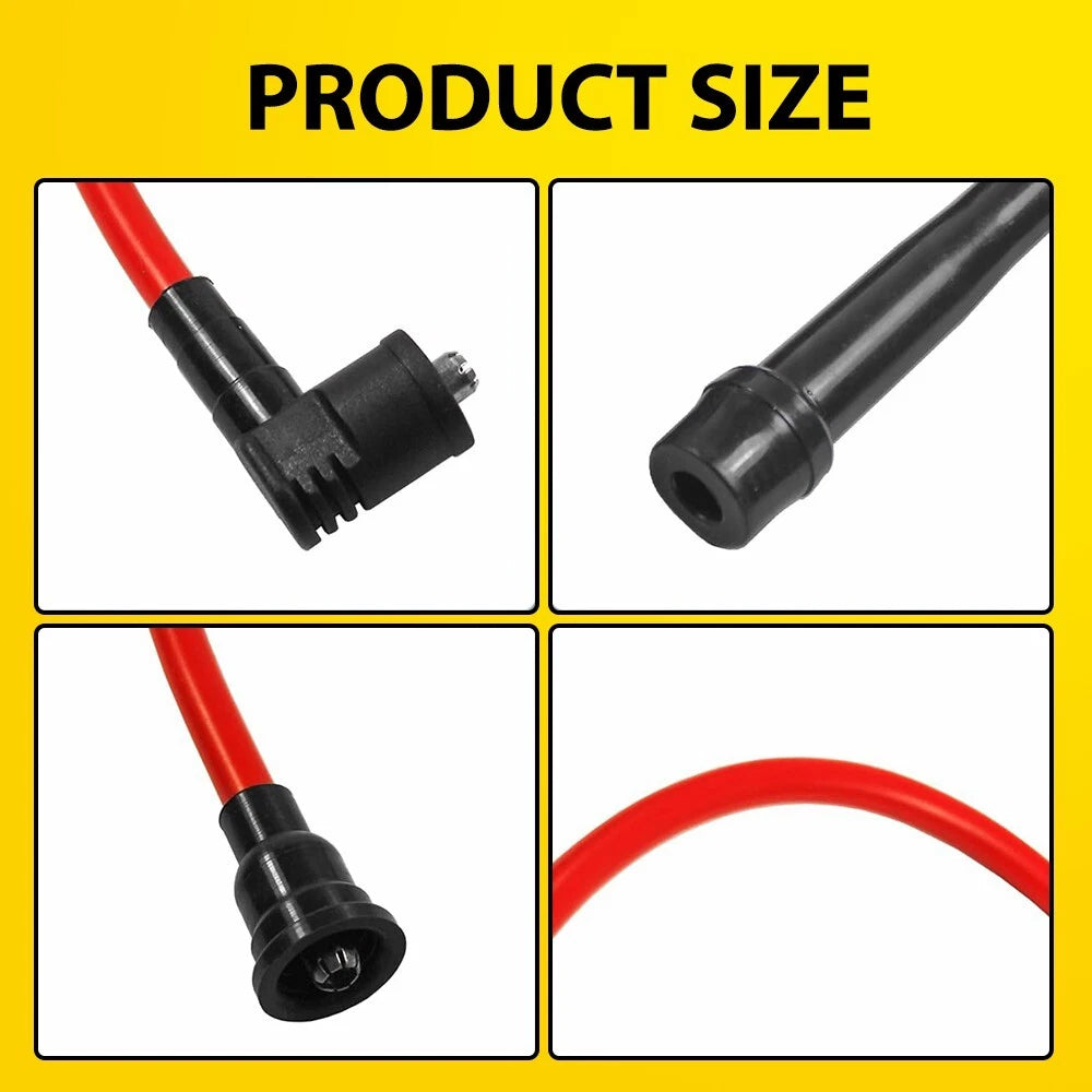 5PCS RED 10.5MM SPARK PLUG WIRE SET FOR HONDA ACCORD 1998-2002 2.3L DX LX EX EOA 6B93BC-57