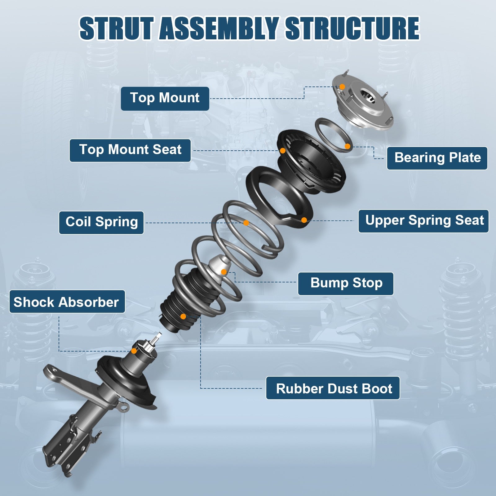 2PCS Rear Complete Struts Shocks With Coil Springs For 2000-2004 Subaru Outback 6B93BC-57