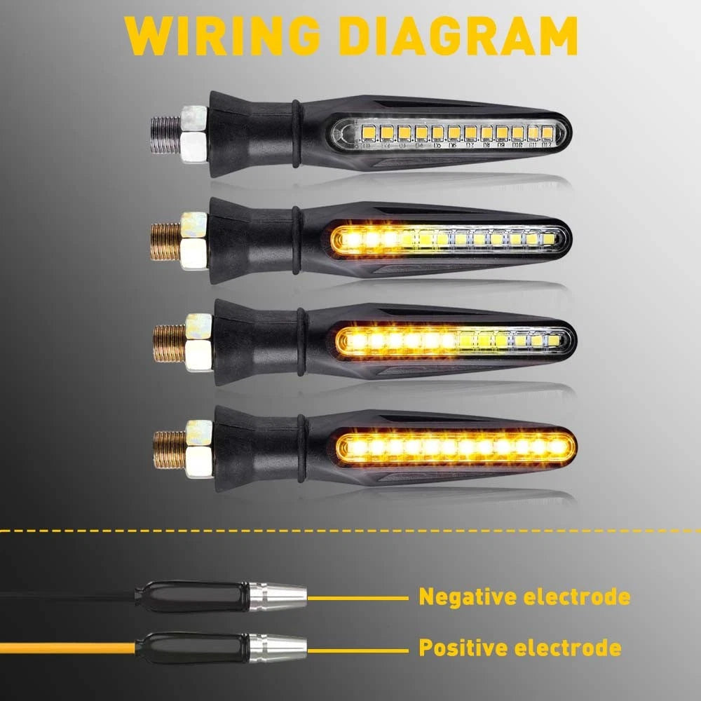 4X Motorcycle Turn Signals Blinker Lights Amber Dynamic For Light Suzuki DRZ400s 6B93BC-57