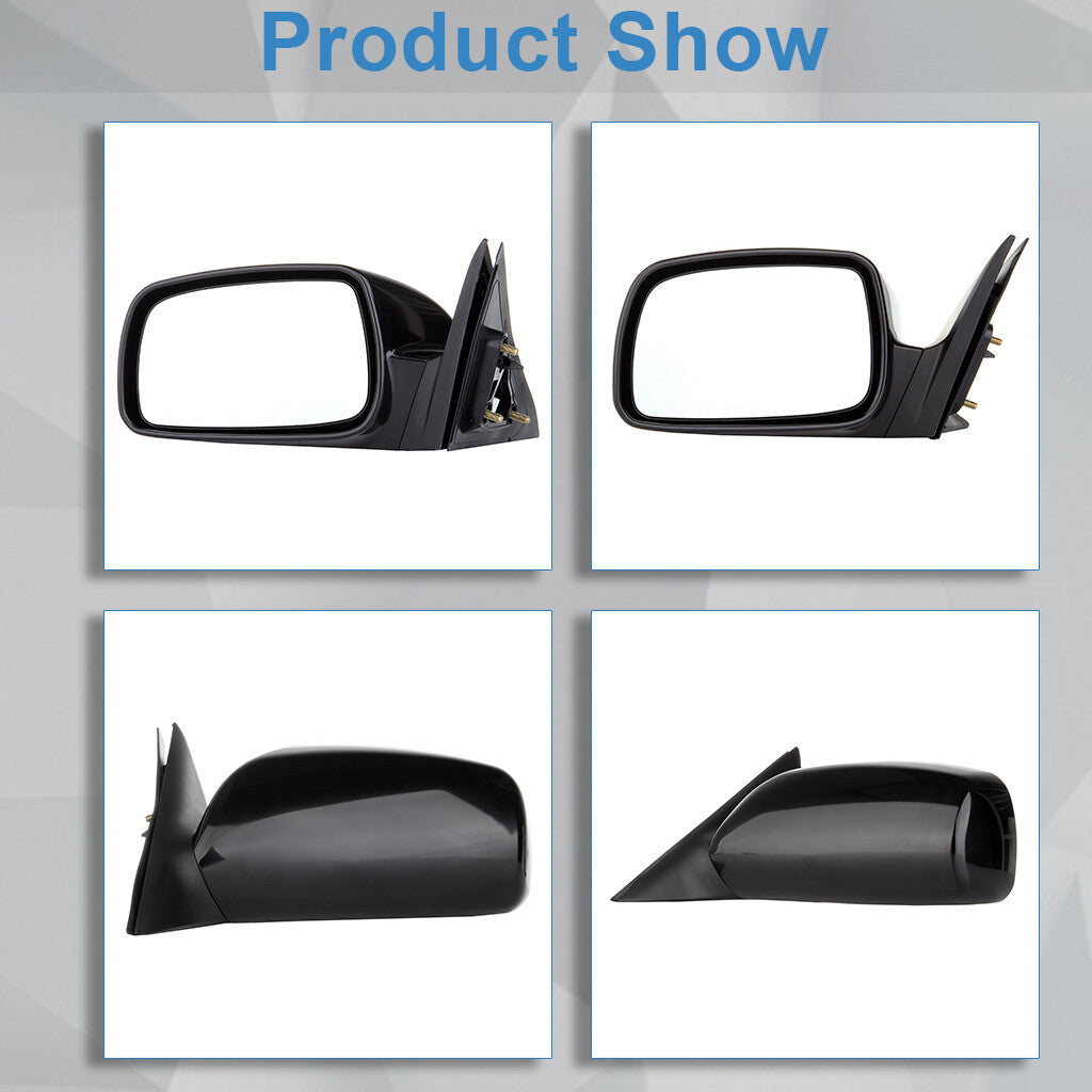 For 2007-2011 Toyota Camry Passenger Driver LR Power Black Mirrors PAIR Set 6B93BC-57