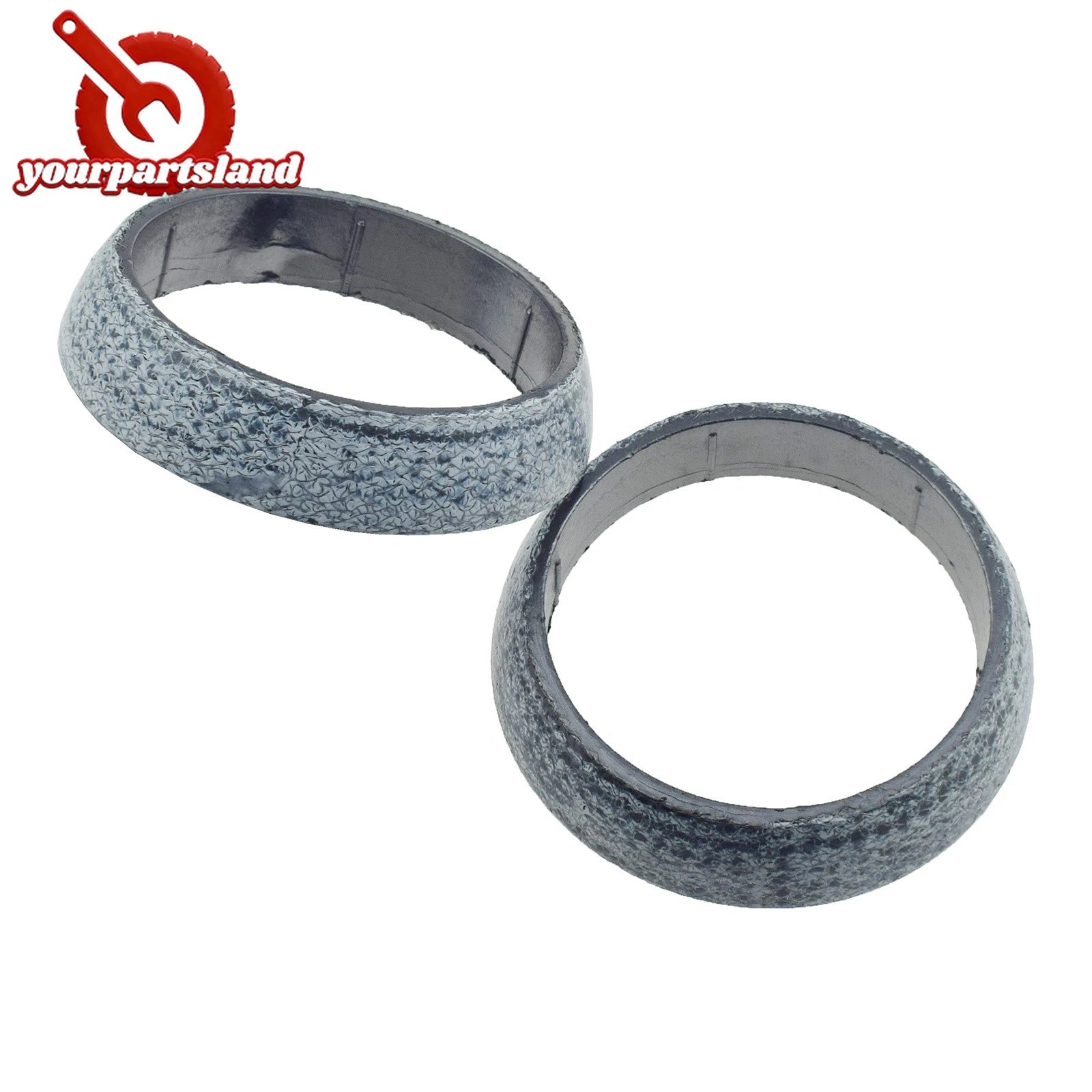 2PCS Donut Style Graphite Gasket For Muffler Exhaust Pipe To Manifold Adapter 6B93BC-57