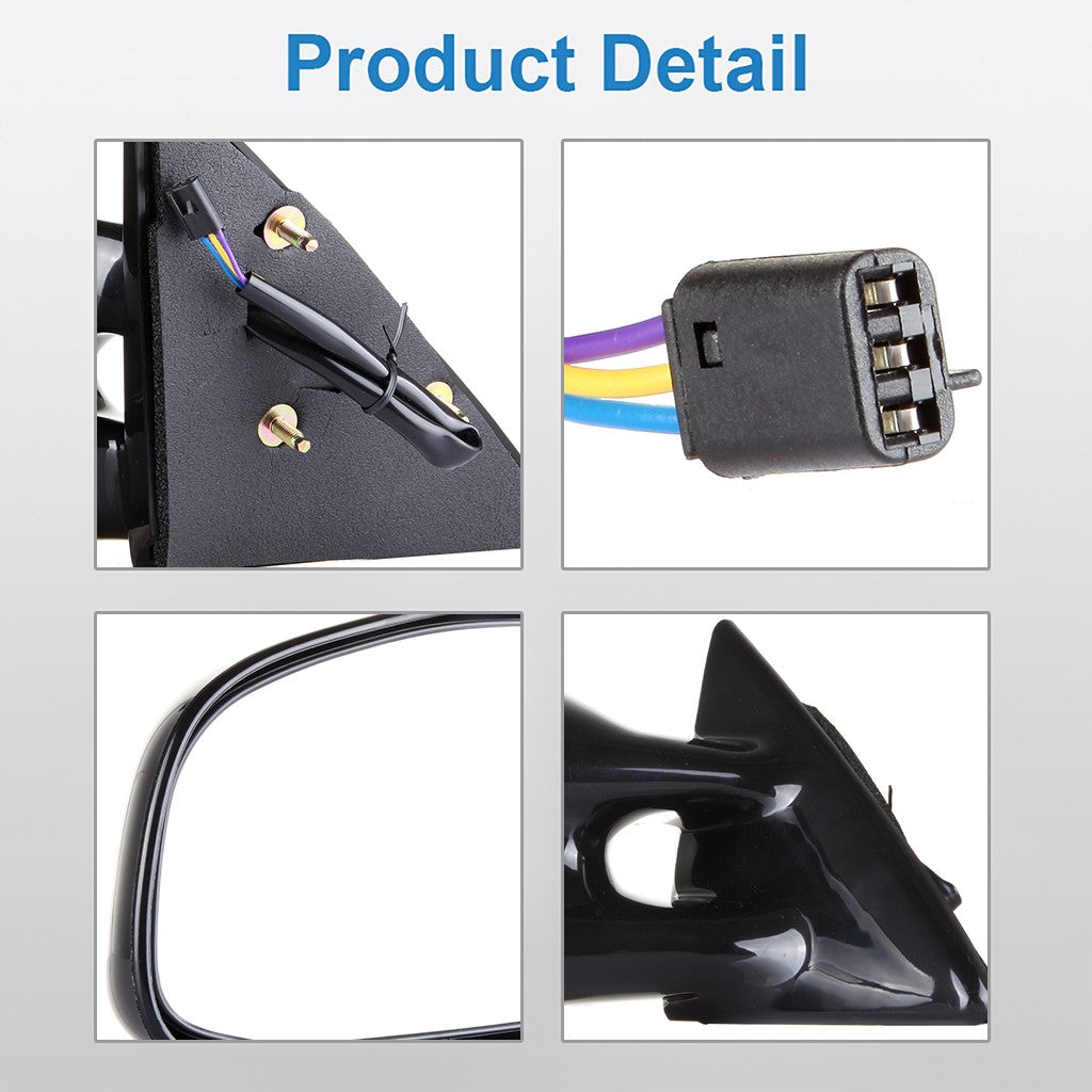 Black Power Mirrors Set For 99-03 Pontiac Grand Am Pair Left & Right Side View 6B93BC-57