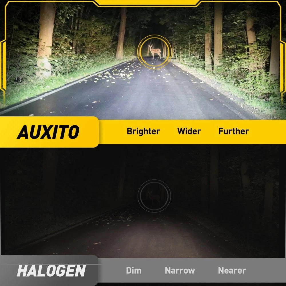 AUXITO H11 H8 H9 LED Headlight Kit Low Beam Bulb White 6500K 20000LM Fanless 6GA AUXITO