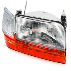 Pair Kit Headlights For 1992-1997 Ford Bronco F-150 F-250 F-350 Chrome Amber 6B93BC-57