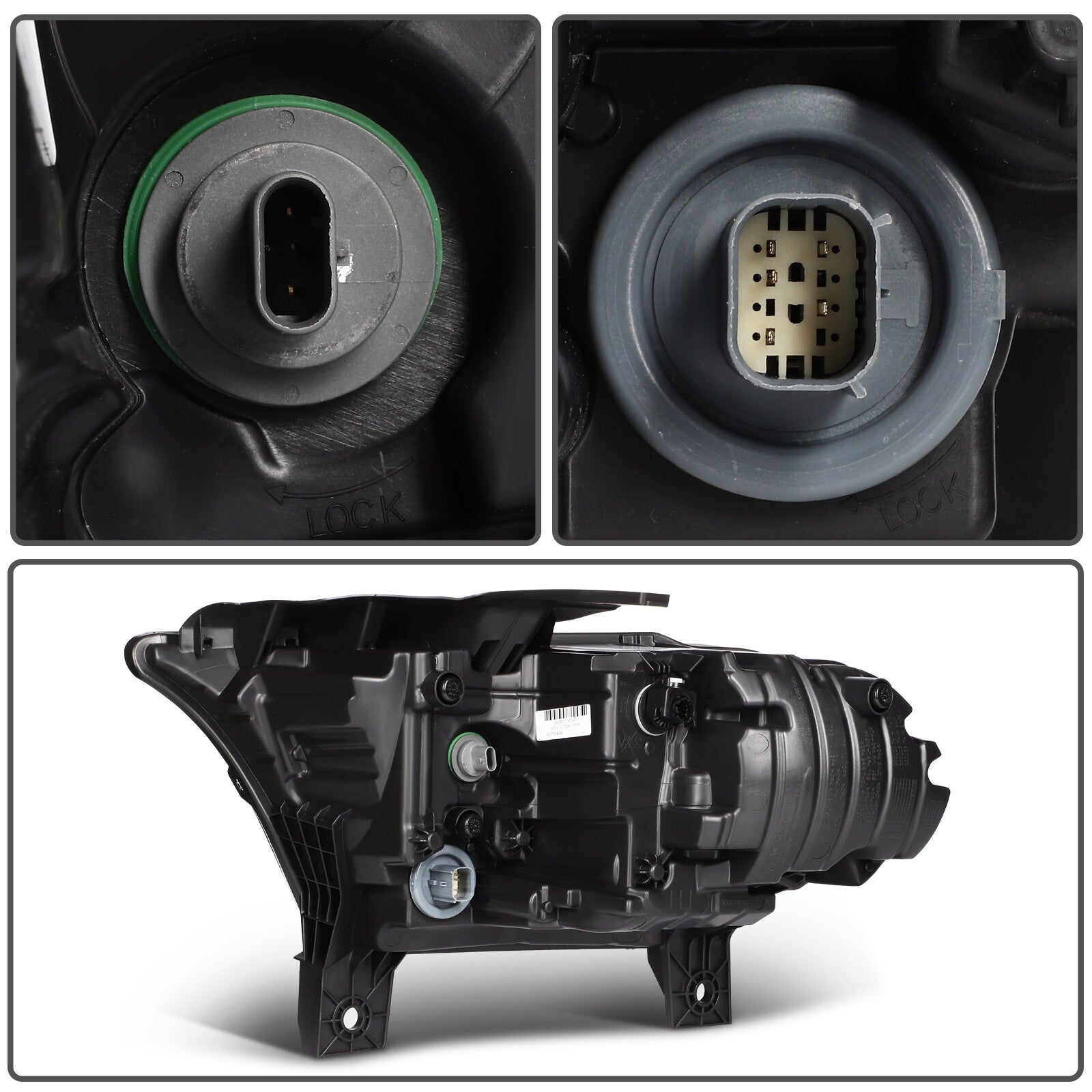Headlights Assembly L+R For 2024-2021 Dodge Durango Black Housing w/LED DRL 6B93BC-57