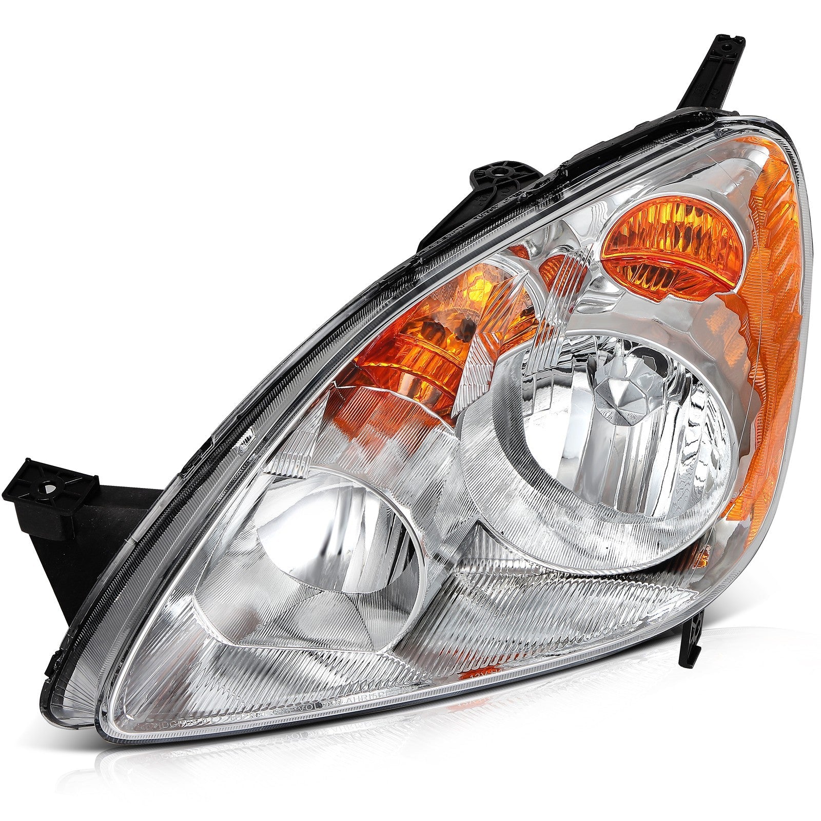 ECCPP Headlights Assembly For Honda CR-V CRV 2.4L 2005-2006 Pair Chrome Amber 6B93BC-57