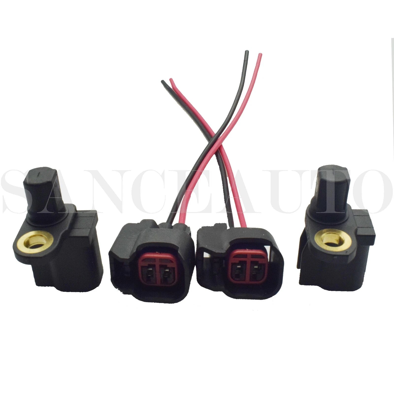 Rear ABS Wheel Speed Sensor W/ Connector 4pcs for Volvo C30 Ford Lincoln Jaguar 6B93BC-57