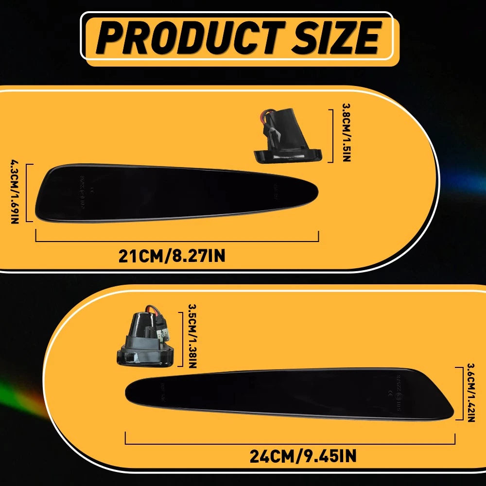 4x LED Smoked Front Rear Side Marker Signal Lights For 2005-13 Chevy Corvette C6 6B93BC-57