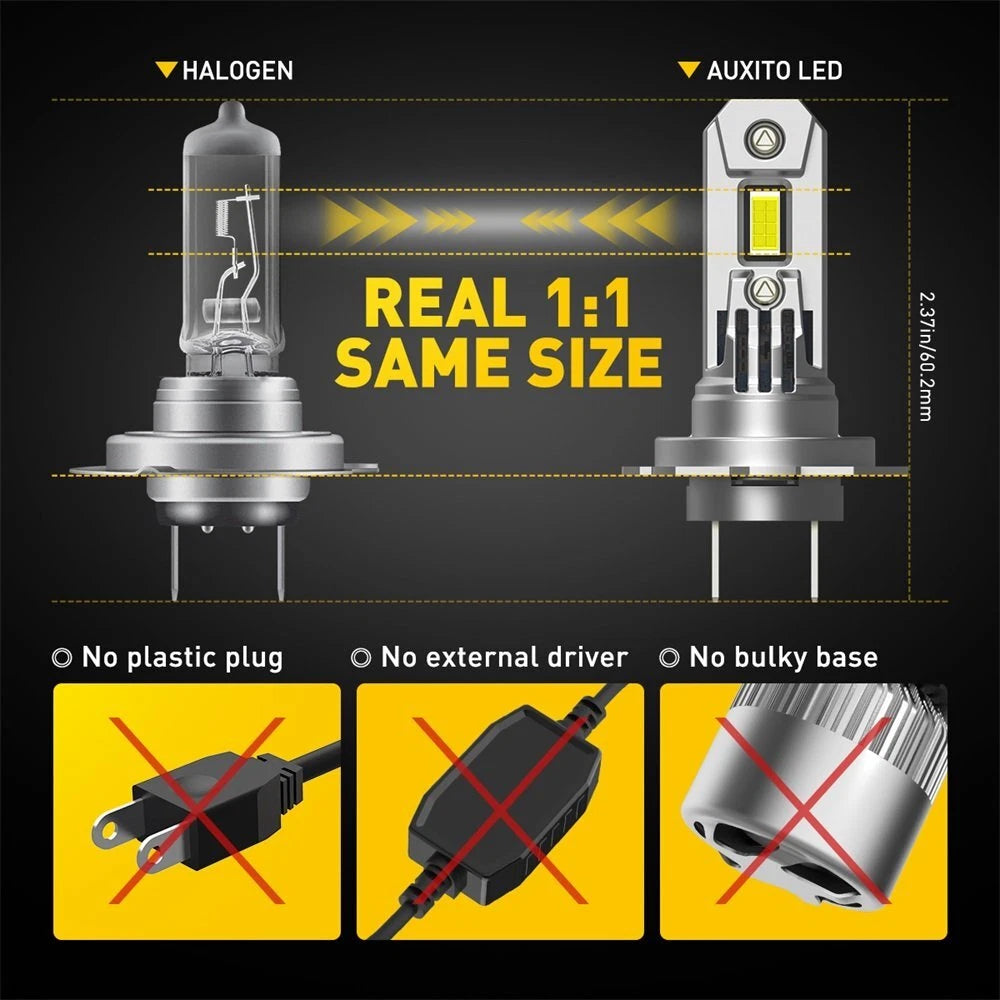2x H7 LED Headlight Bulb Kit High/Low Beam Super Bright 6500K White CAR Q16 EOA 6B93BC-57