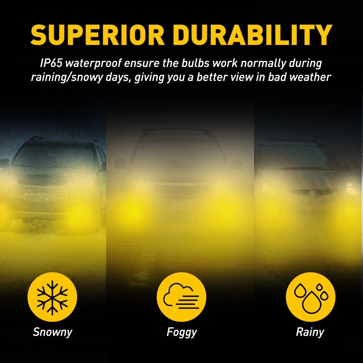 2X AUXITO H8 H11 Golden Yellow amber LED Driving Fog Light Bulbs Super Bright M4 6B93BC-57