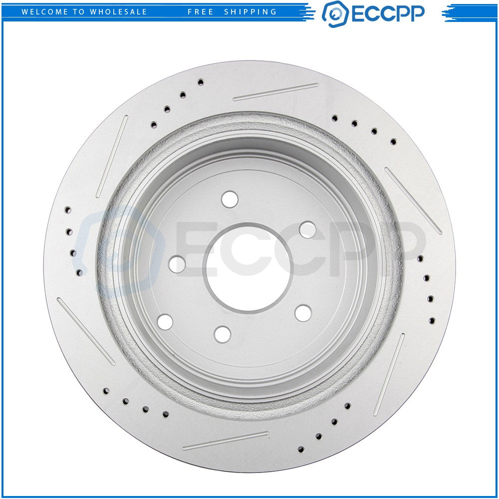 For Infiniti FX35 FX45 Nissan Murano Rear Brake Rotors Ceramic Pads Drill Slot 6B93BC-57